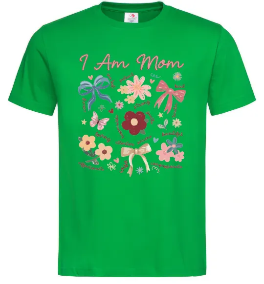 Мужская футболка I am mom Зеленый фото
