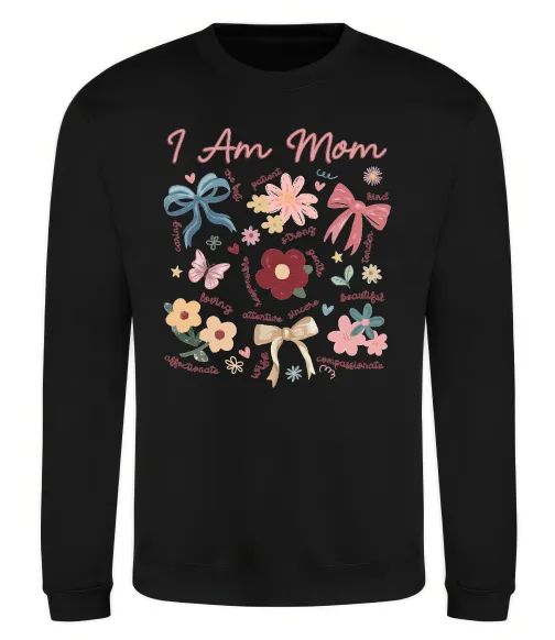Свитшот I am mom Черный фото