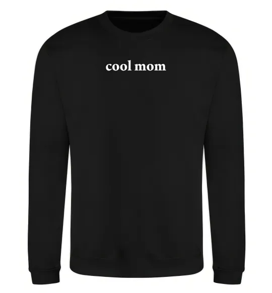 Свитшот Cool mom ВИШИВКА Черный фото