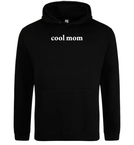 Женская толстовка (худи) Cool mom ВИШИВКА Черный фото
