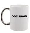 Чашка с цветной ручкой Cool mom ВИШИВКА Серебро фото