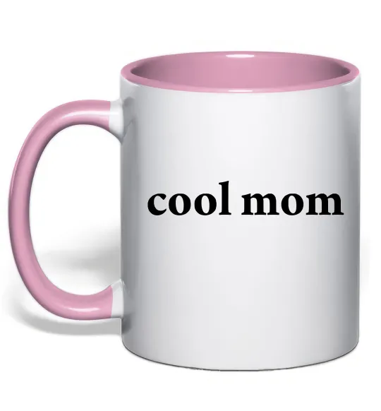 Чашка с цветной ручкой Cool mom ВИШИВКА Нежно розовый фото