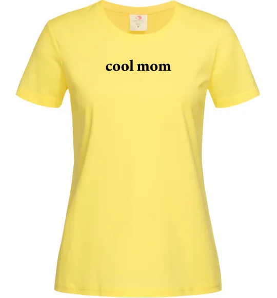 Женская футболка Cool mom ВИШИВКА Лимонный фото