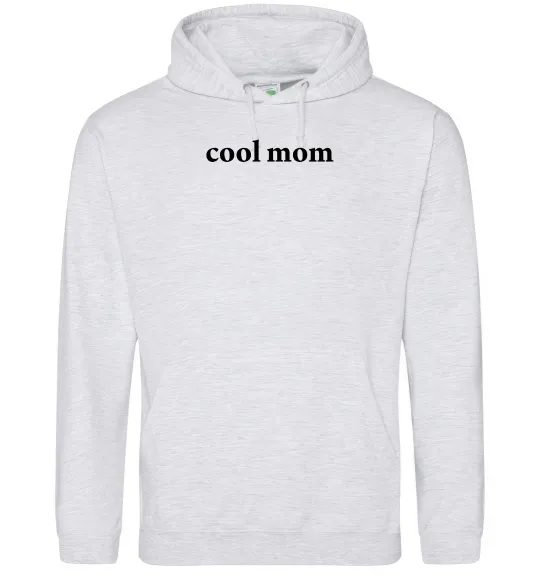 Женская толстовка (худи) Cool mom ВИШИВКА Серый меланж фото
