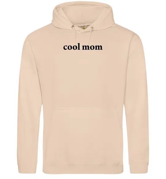 Женская толстовка (худи) Cool mom ВИШИВКА Песочный фото