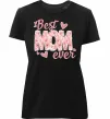 Женская премиум футболка Best mom ever flowers Черный фото