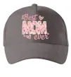 Кепка Best mom ever flowers Серый фото
