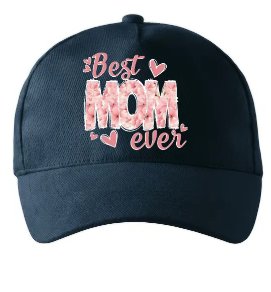 Кепка Best mom ever flowers Темно-синий фото
