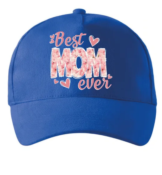 Кепка Best mom ever flowers Ярко-синий фото