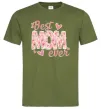 Мужская футболка Best mom ever flowers Оливковый фото