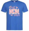 Мужская футболка Best mom ever flowers Ярко-синий фото