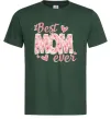 Мужская футболка Best mom ever flowers Темно-зеленый фото