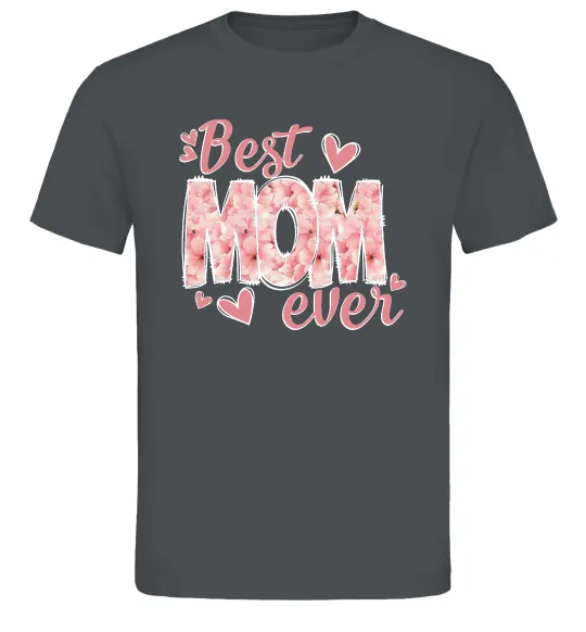 Мужская футболка Best mom ever flowers Графит фото