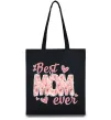 Эко-сумка Best mom ever flowers Черный фото