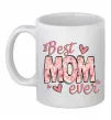 Чашка керамическая Best mom ever flowers Белый фото