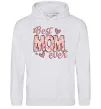 Мужская толстовка (худи) Best mom ever flowers Серый меланж фото