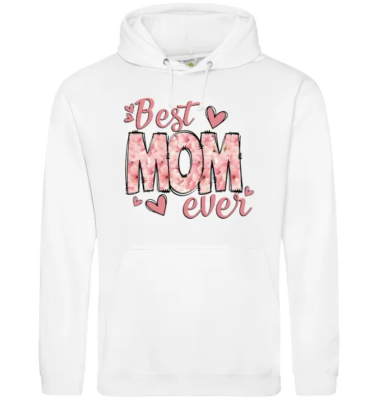 Женская толстовка (худи) Best mom ever flowers Белый фото