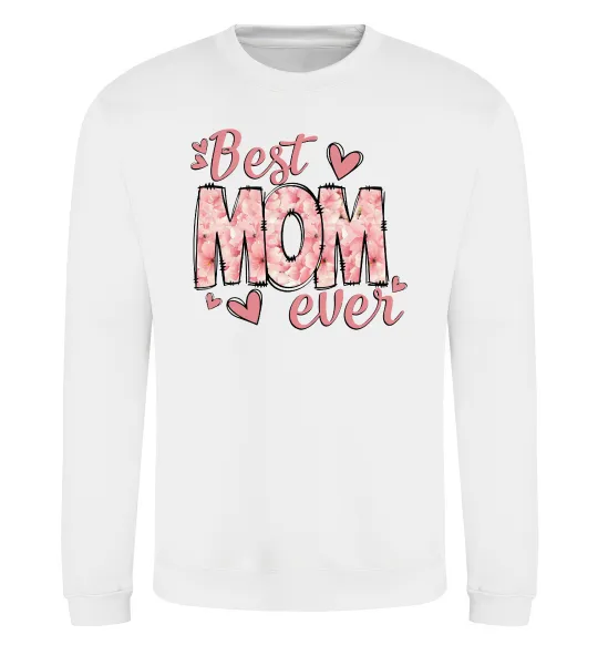 Свитшот Best mom ever flowers Белый фото
