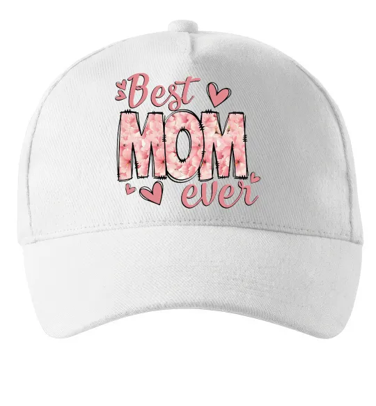 Кепка Best mom ever flowers Белый фото
