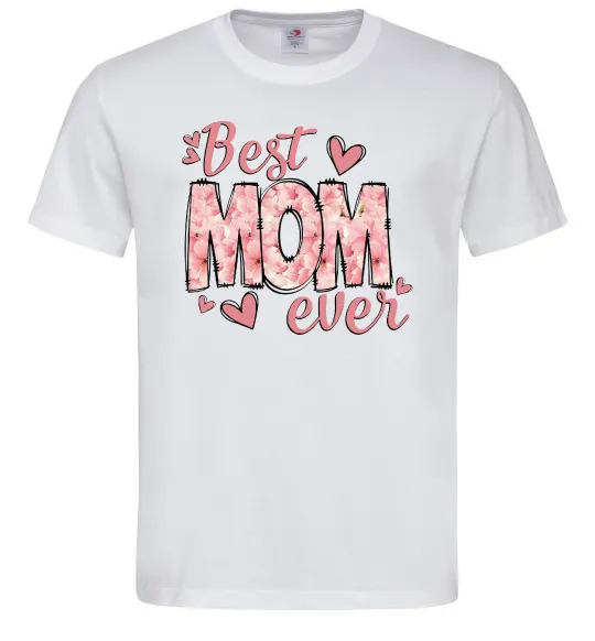 Мужская футболка Best mom ever flowers Белый фото
