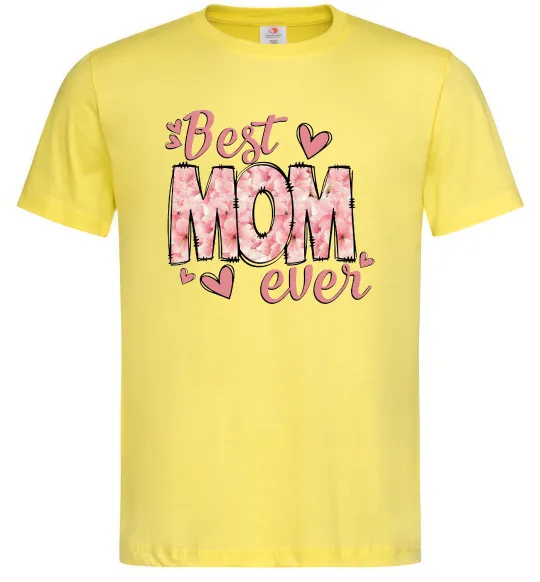 Мужская футболка Best mom ever flowers Лимонный фото