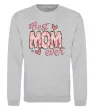 Свитшот Best mom ever flowers Серый меланж фото