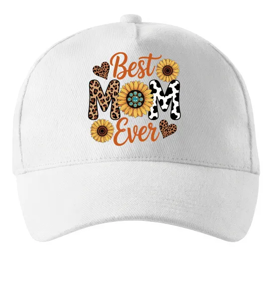 Кепка Best mom sunflowers Белый фото