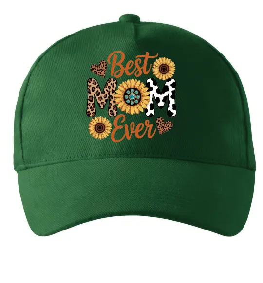 Кепка Best mom sunflowers Темно-зеленый фото
