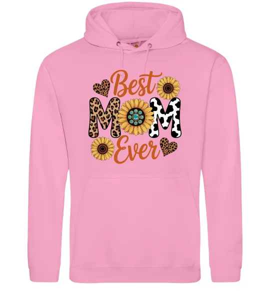 Женская толстовка (худи) Best mom sunflowers Розовый фото