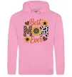 Женская толстовка (худи) Best mom sunflowers Розовый фото