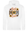 Женская толстовка (худи) Best mom sunflowers Белый фото