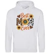 Женская толстовка (худи) Best mom sunflowers Серый меланж фото