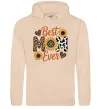 Женская толстовка (худи) Best mom sunflowers Песочный фото