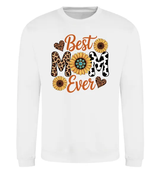 Свитшот Best mom sunflowers Белый фото