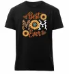 Мужская премиум футболка Best mom sunflowers Черный фото