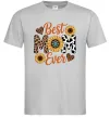 Мужская футболка Best mom sunflowers Серый фото
