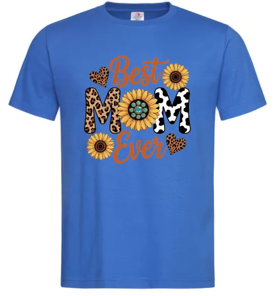 Мужская футболка Best mom sunflowers Ярко-синий фото