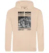 Женская толстовка (худи) Best mom фото Песочный фото