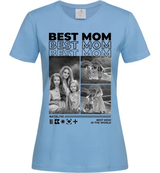 Женская футболка Best mom фото Голубой фото