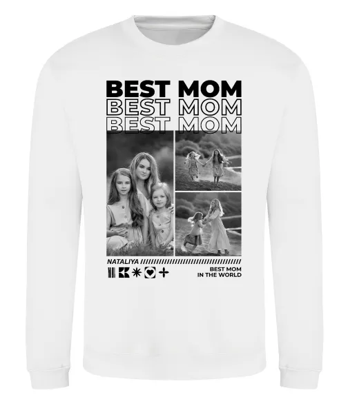 Свитшот Best mom фото Белый фото