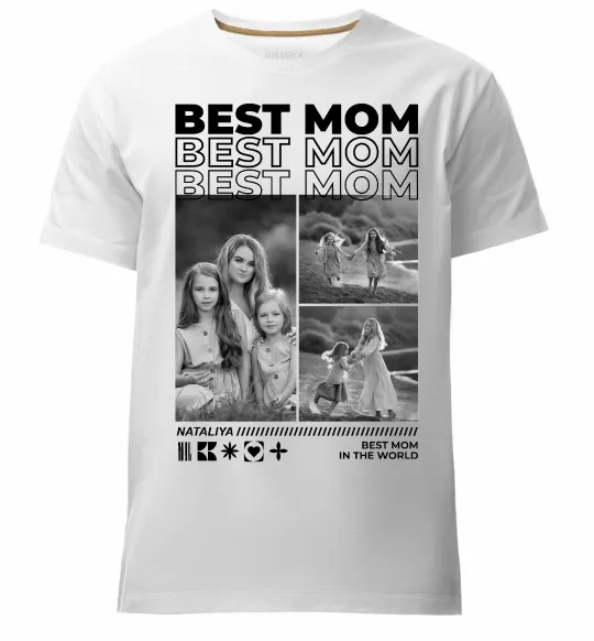Мужская премиум футболка Best mom фото Белый фото