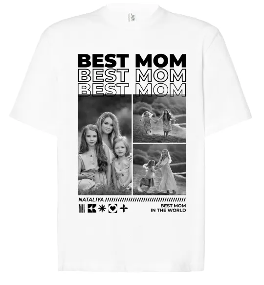 Футболка Оверсайз Best mom фото Белый фото