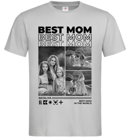 Мужская футболка Best mom фото Серый фото
