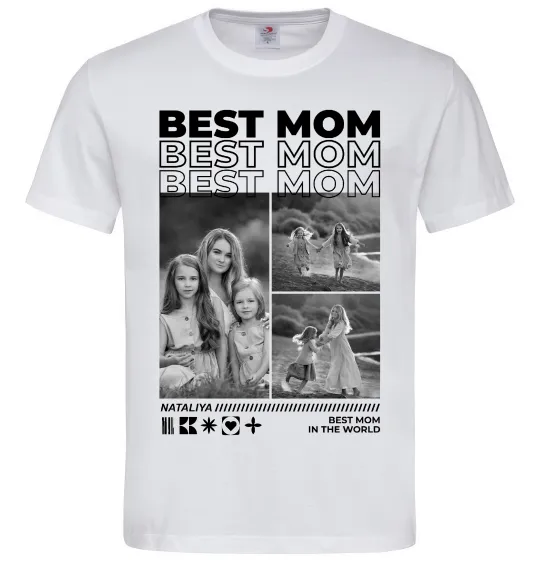 Мужская футболка Best mom фото Белый фото