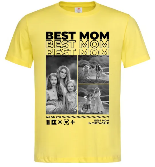 Мужская футболка Best mom фото Лимонный фото