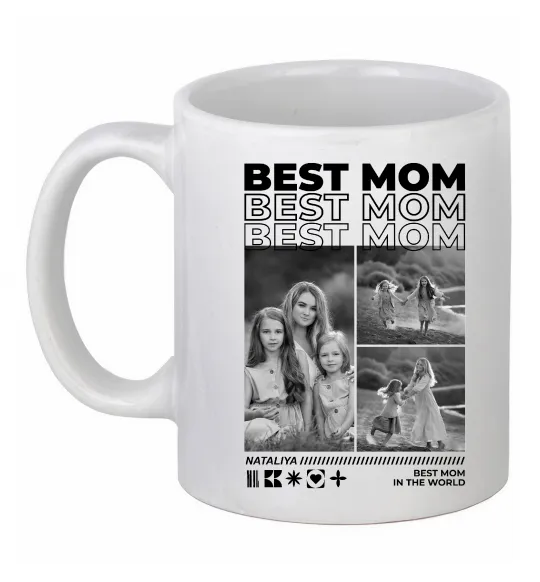 Чашка керамическая Best mom фото Белый фото