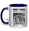 Чашка с цветной ручкой Best mom фото Глубокий темно-синий фото