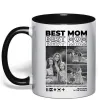 Чашка с цветной ручкой Best mom фото Черный фото