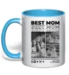 Чашка с цветной ручкой Best mom фото Голубой фото