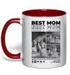 Чашка с цветной ручкой Best mom фото Красный фото